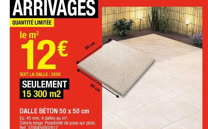Dalles béton 50x50 Brico Dépôt : Prix et options à ne pas manquer